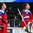 HELSINKI, FINLAND - DECEMBER 31: Russia's Ivan Provorov #9 and Alexander Georgiev #30 look on during the national anthem after a 2-1 preliminary round win over Slovakia at the 2016 IIHF World Junior Championship. (Photo by Andre Ringuette/HHOF-IIHF Images)

